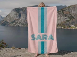 Badlakan med Egen Text - Randig Design