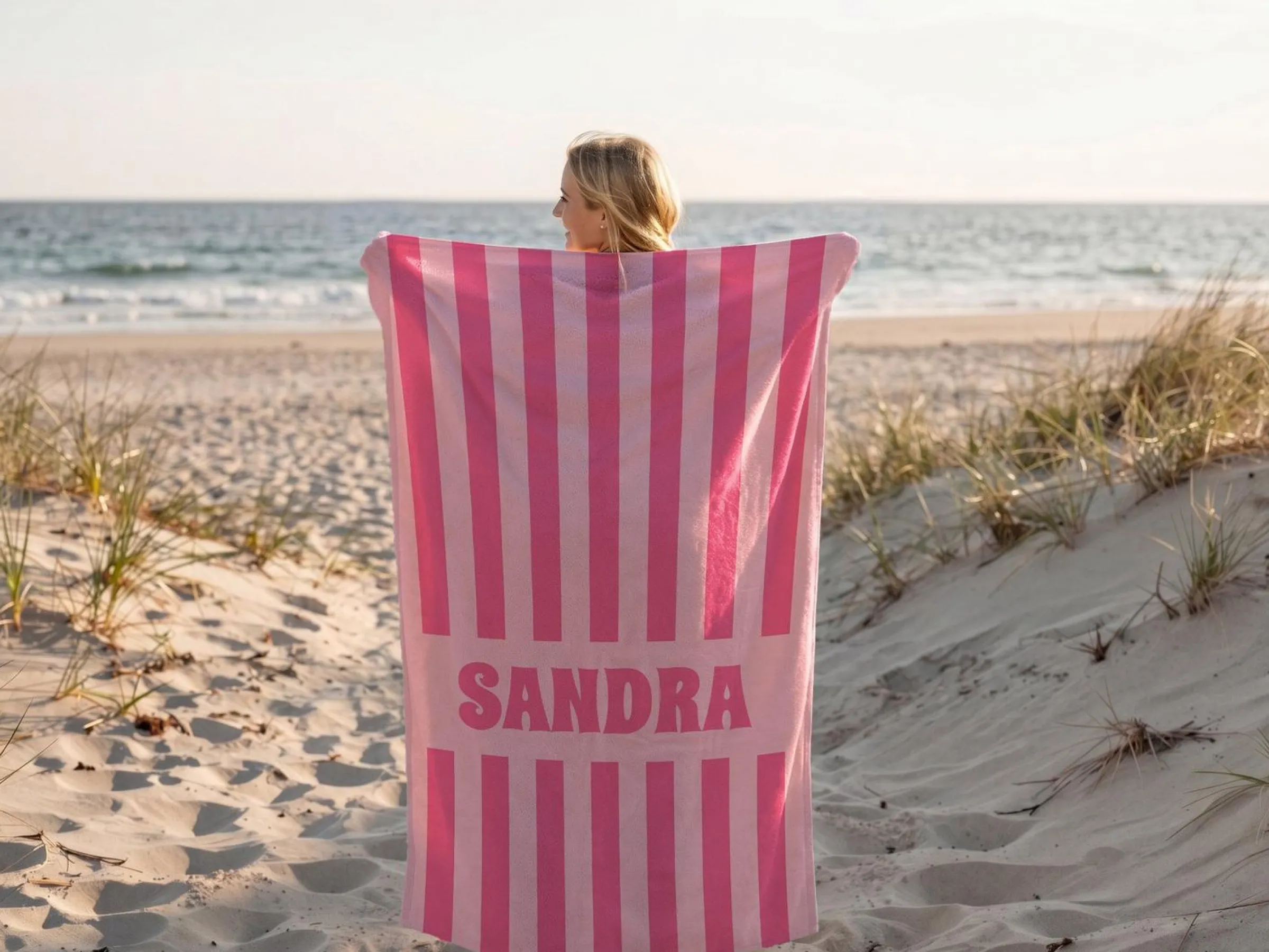 Badlakan med Egen Text - Randig Design