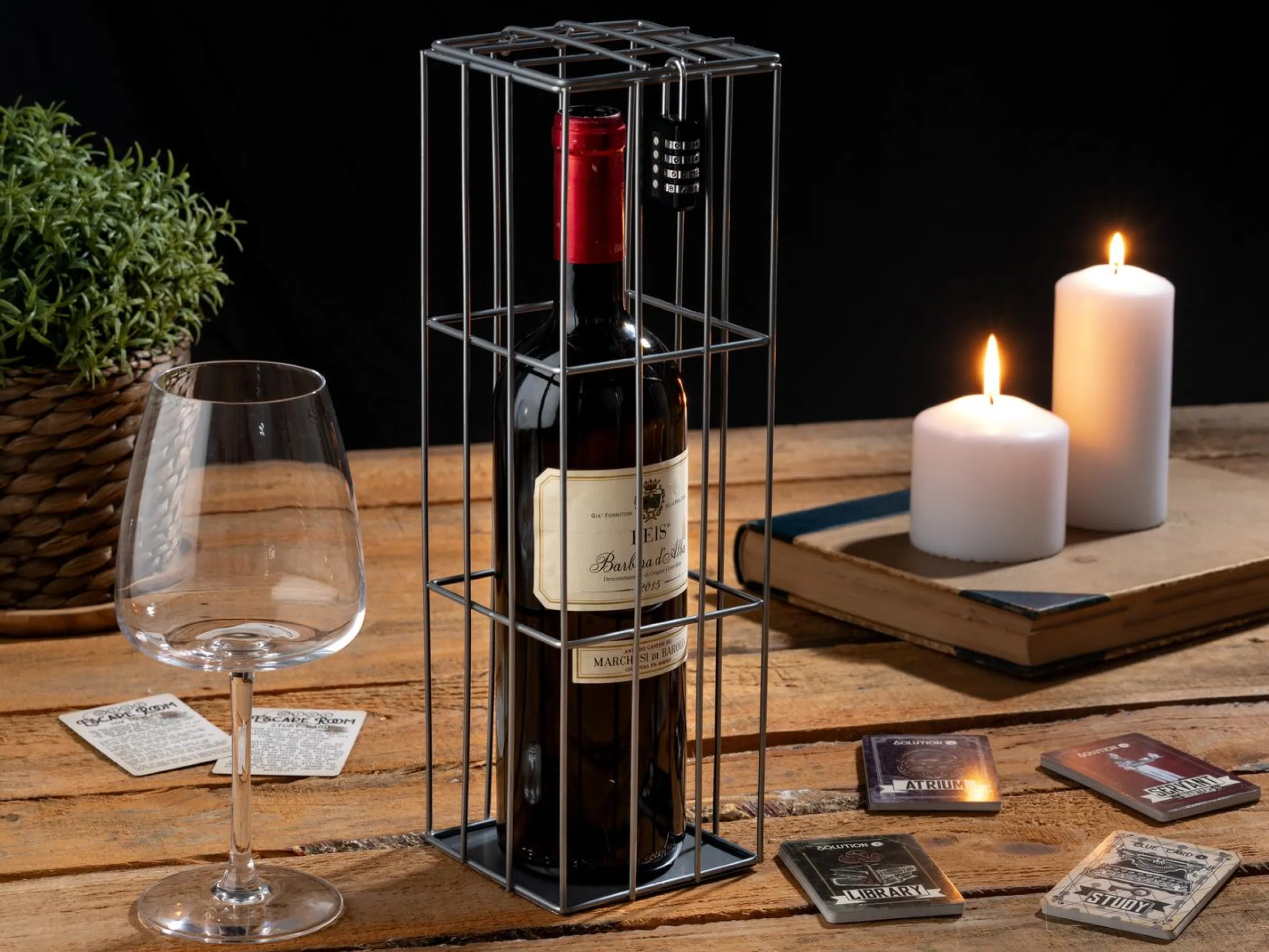 Escape Room-spel för Vinflaska