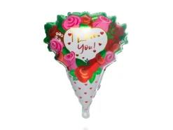 Folieballong Blomsterbukett I Love You