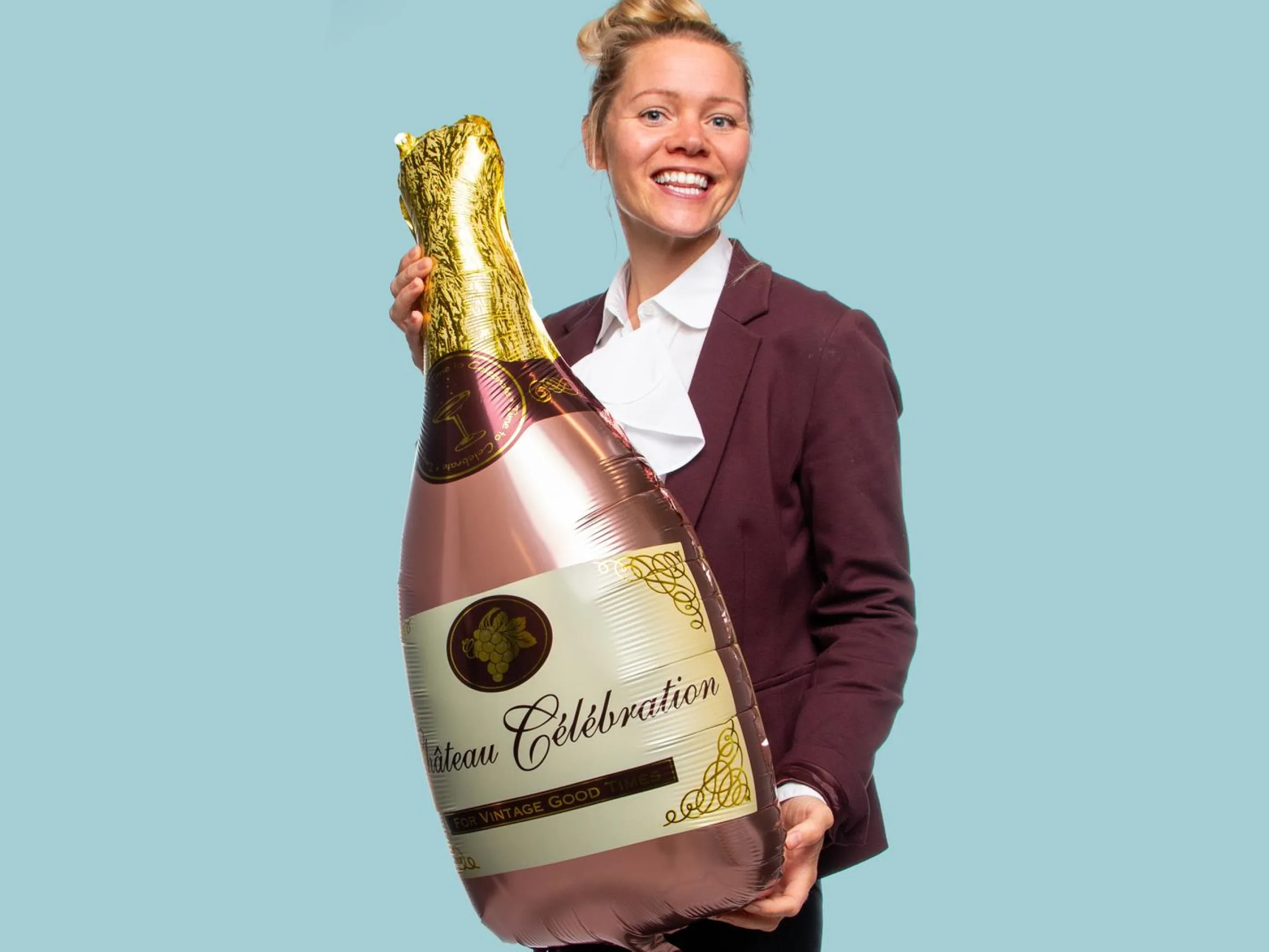 Folieballong Champagneflaska Rosé
