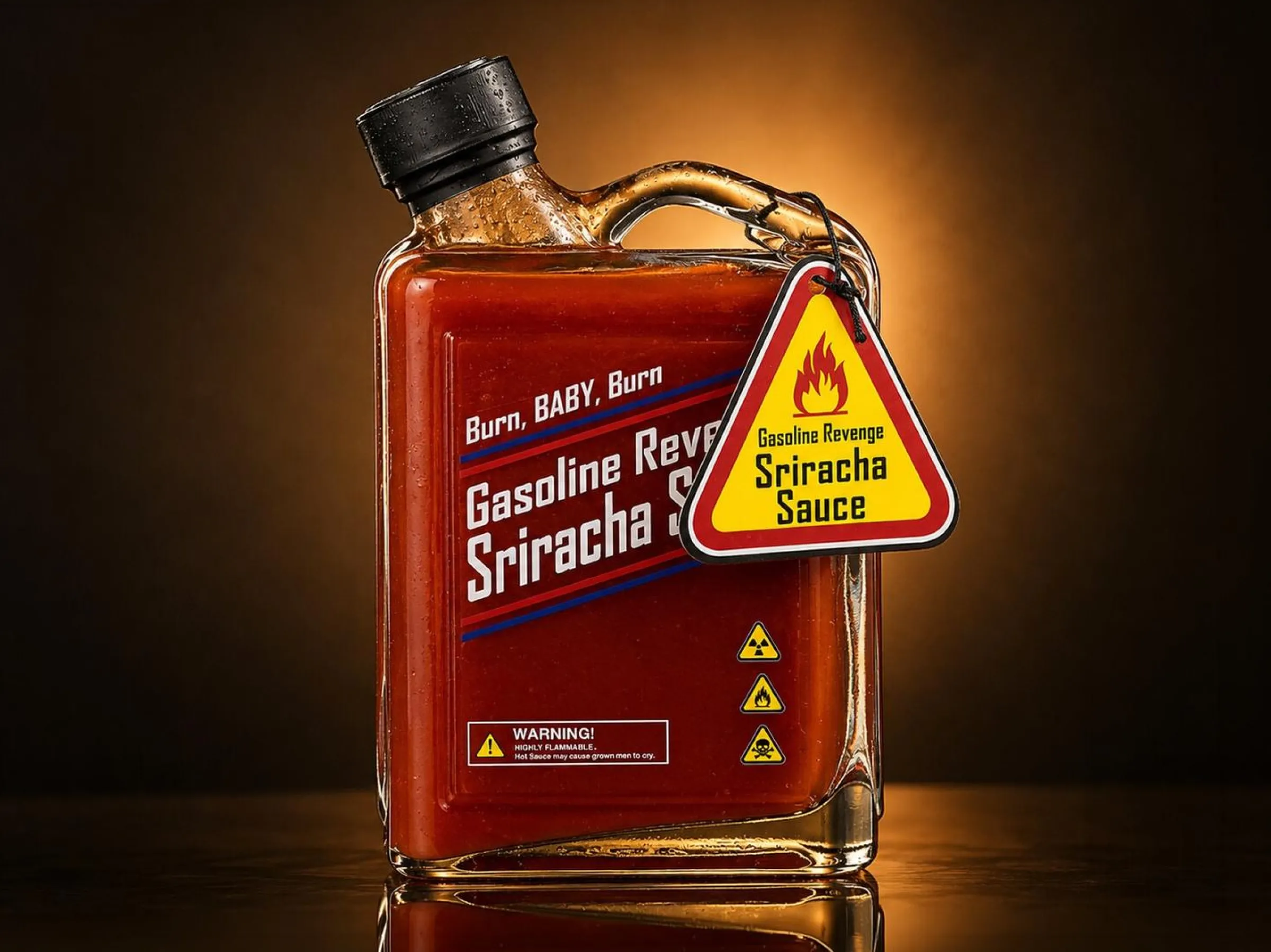 Gas tank sriracha hot sauce - Thoughtfully