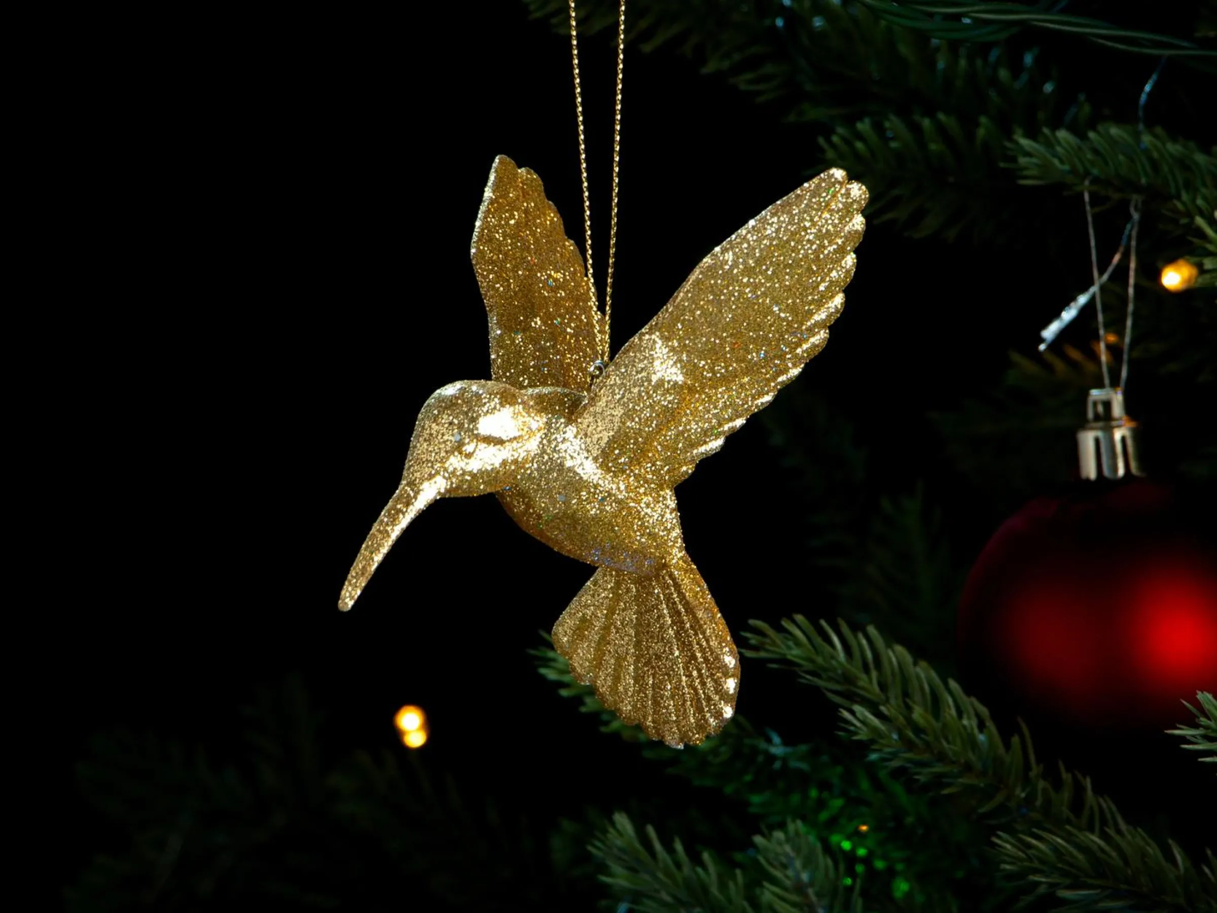 Julgranspynt Kolibri i Guld