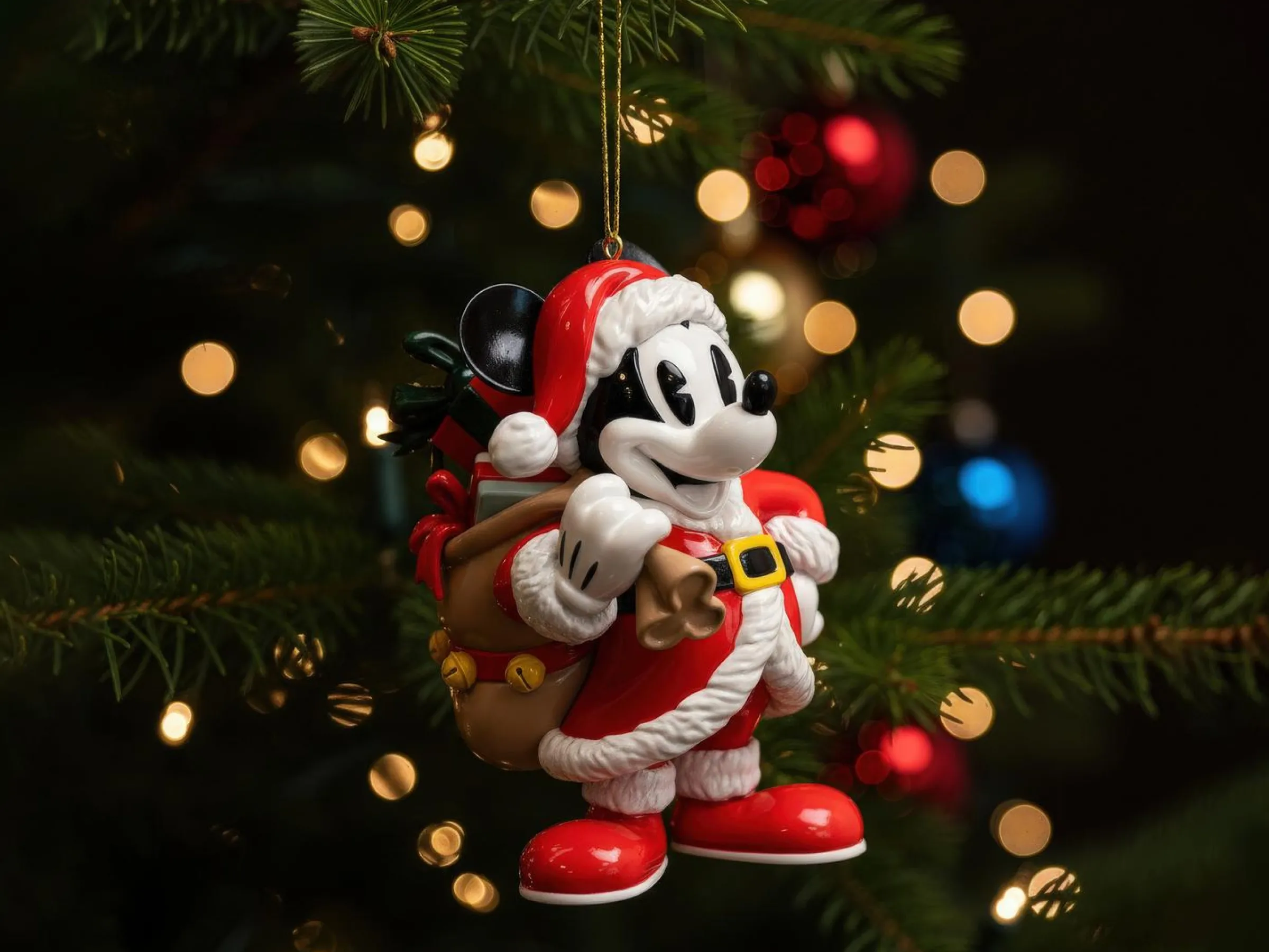 Julgranspynt Musse Pigg Vintage Jultomte