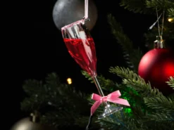 Julgranspynt Rosa Champagneglas