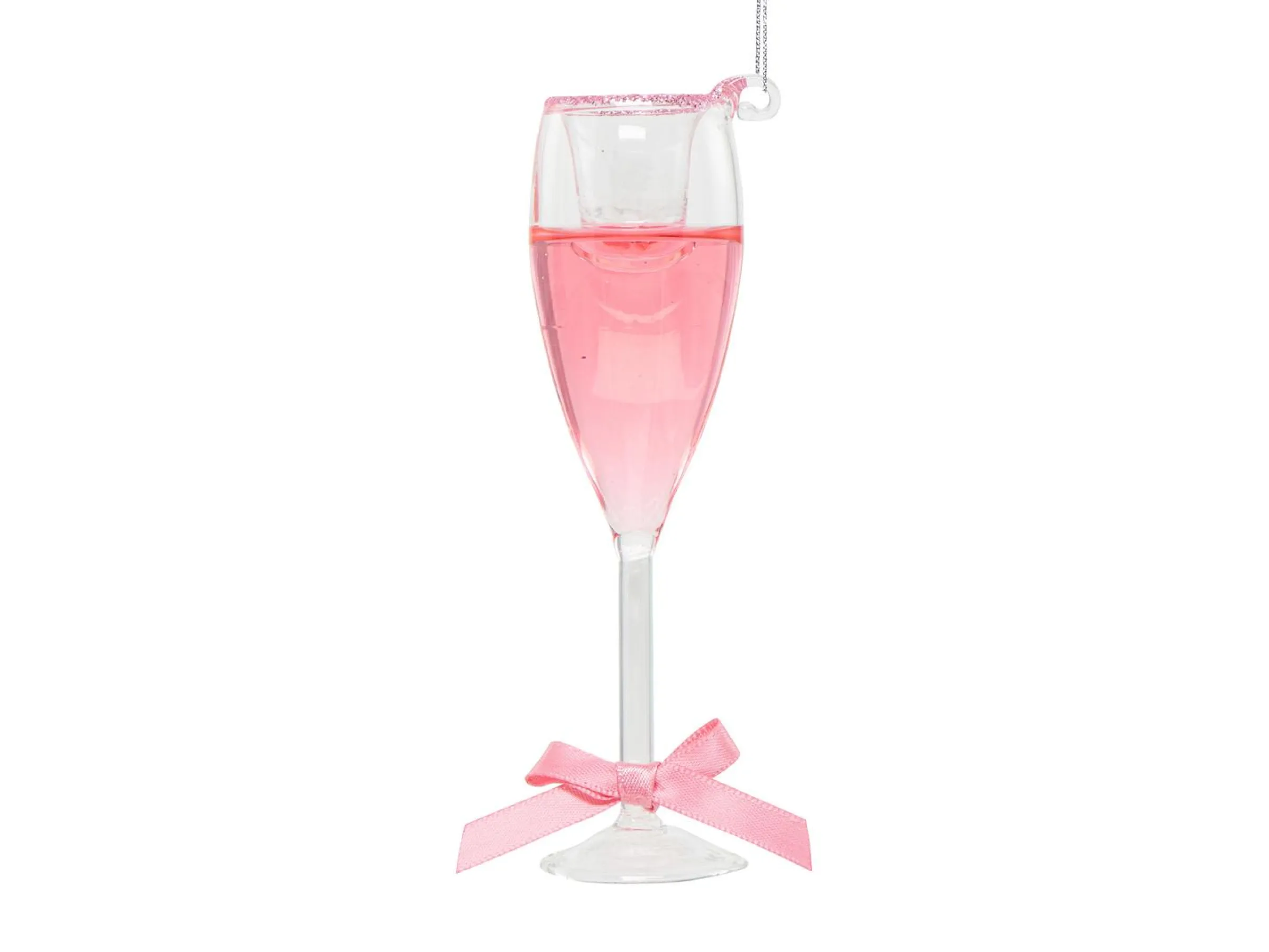 Julgranspynt Rosa Champagneglas