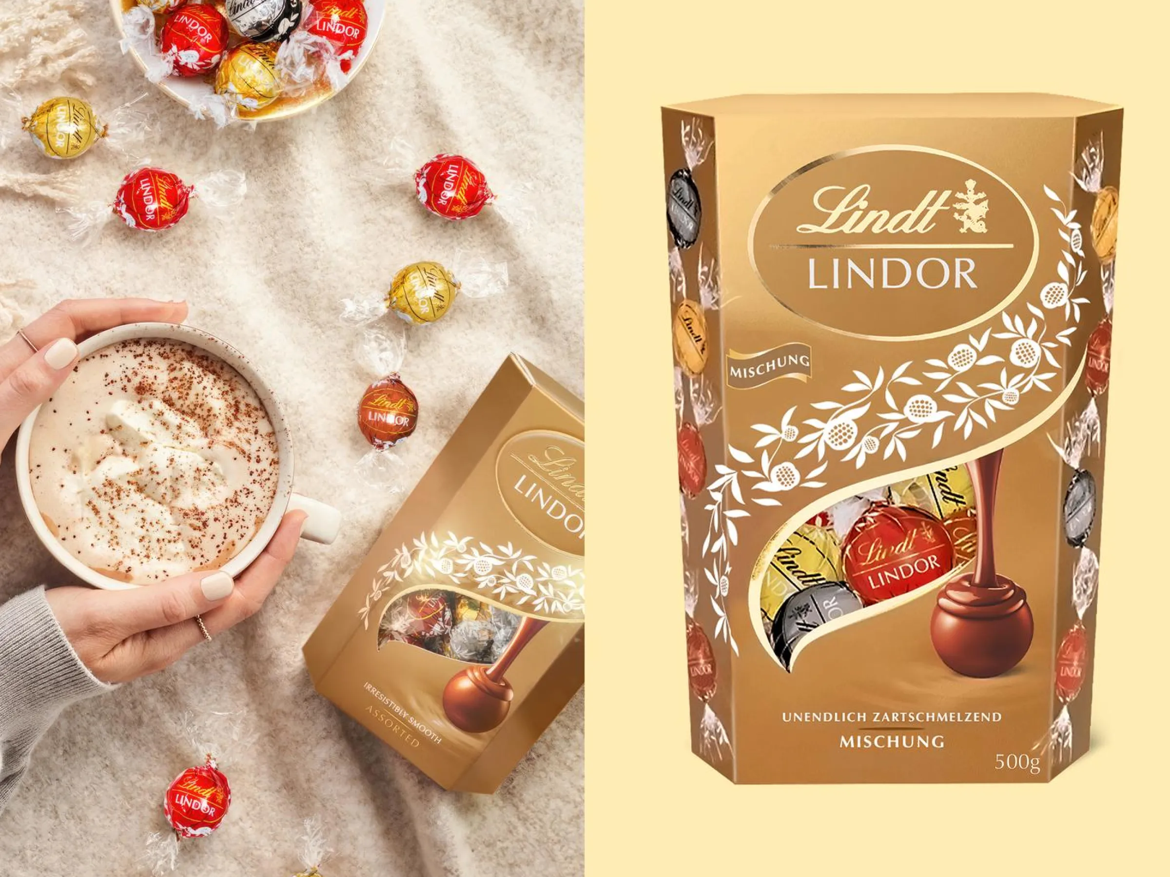 Lindt Lindor Cornet 500 gram - Blandad Choklad