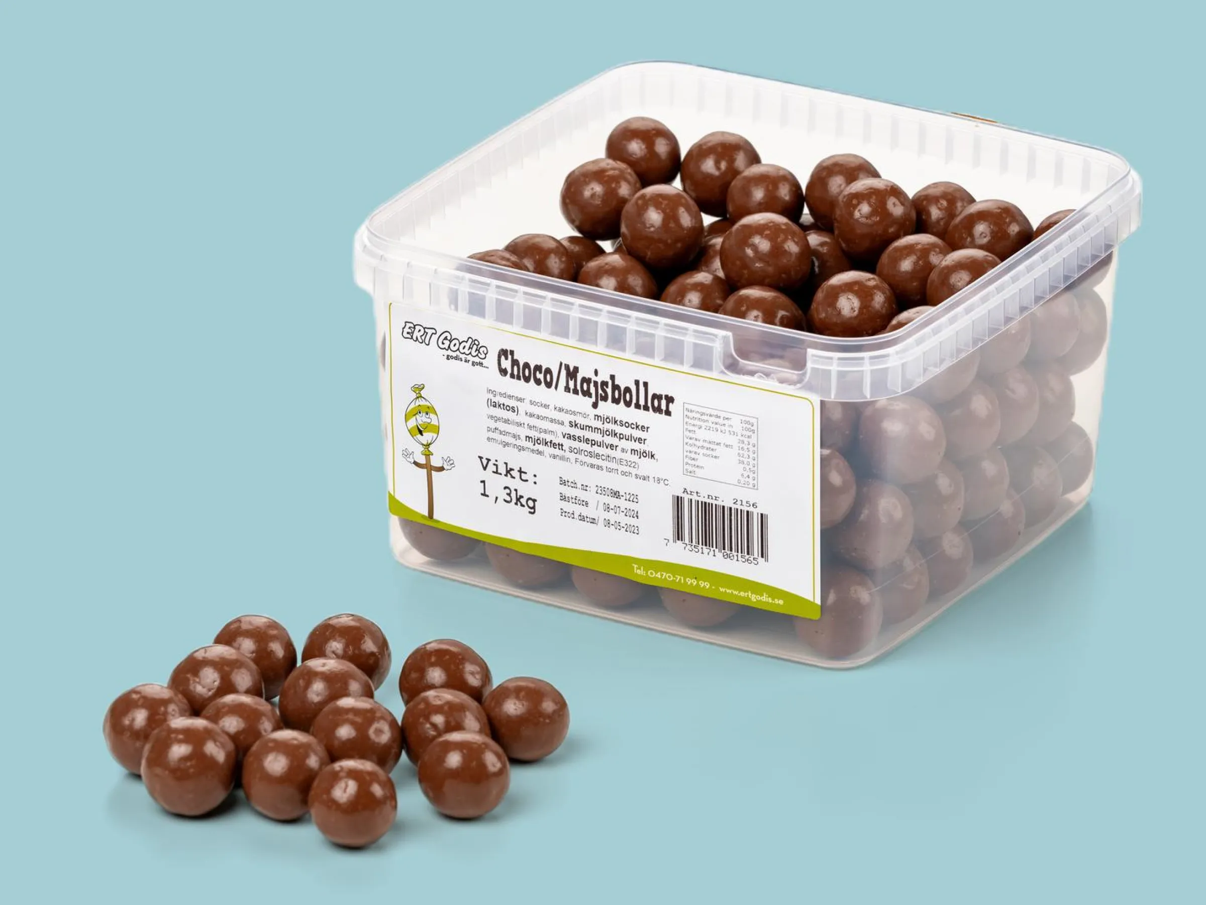 Majsbollar Choklad Lösgodis 1,3 kg