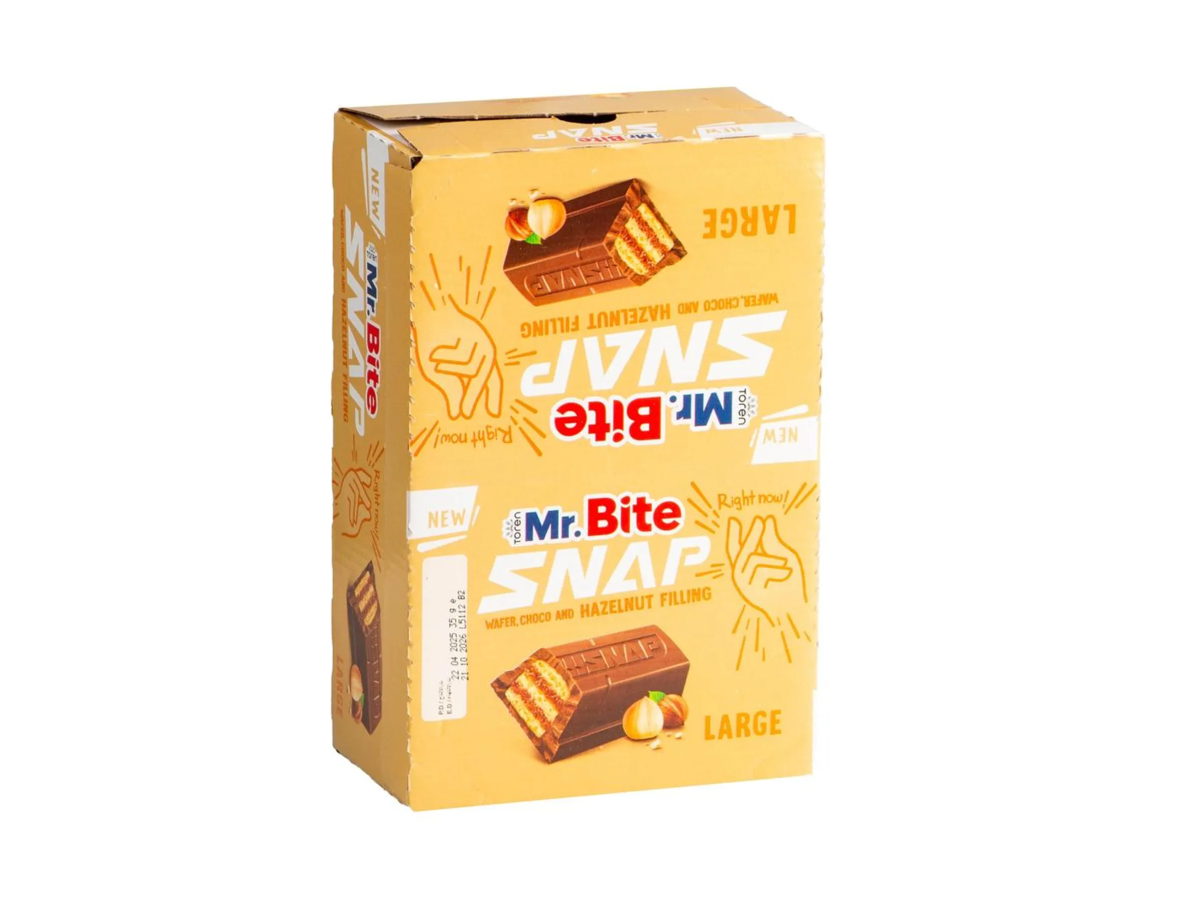 Mr. Bite Snap Chokladbars med Hasselnötsfyllning 24-pack
