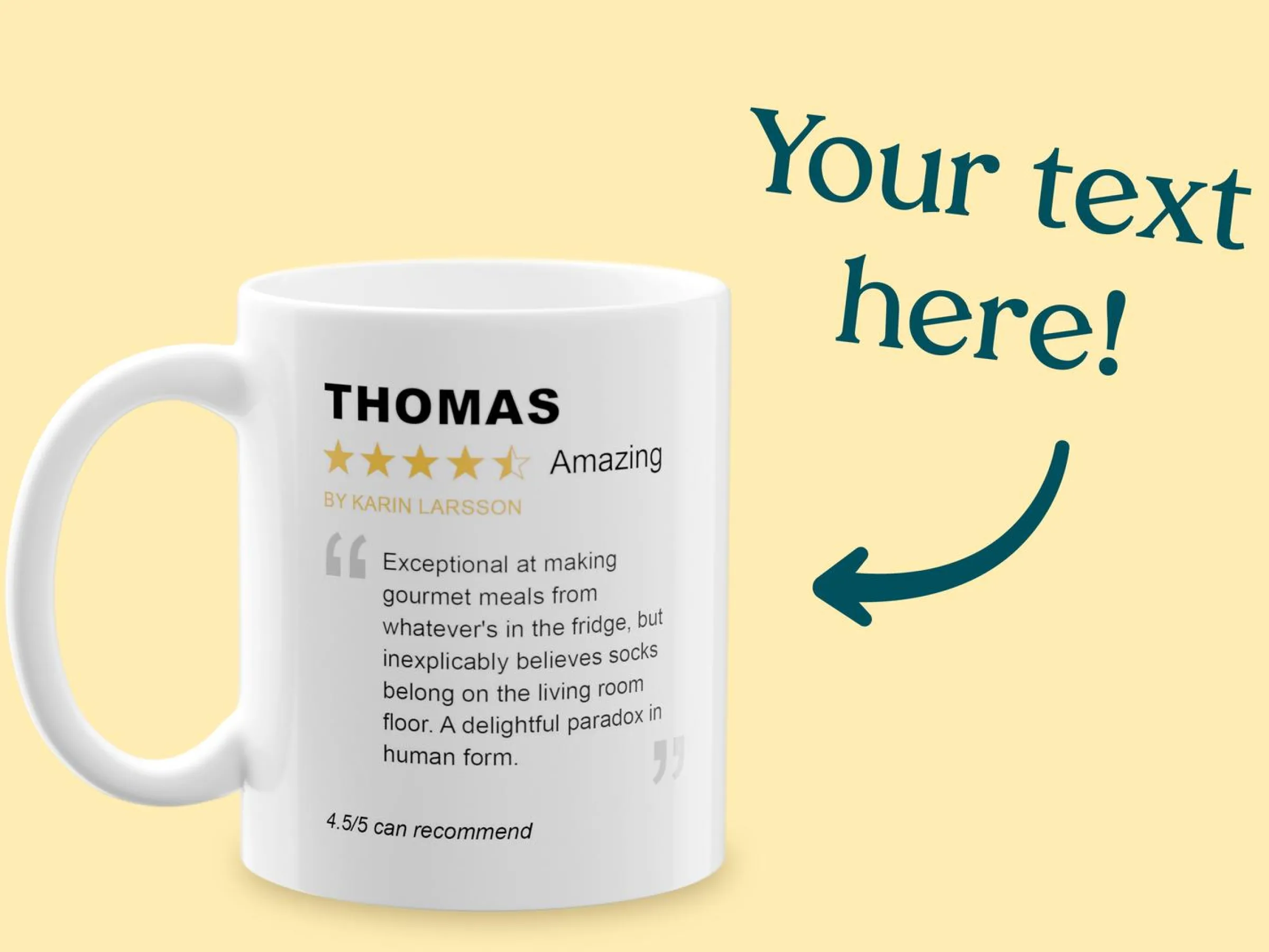 Mugg med Text - Recension