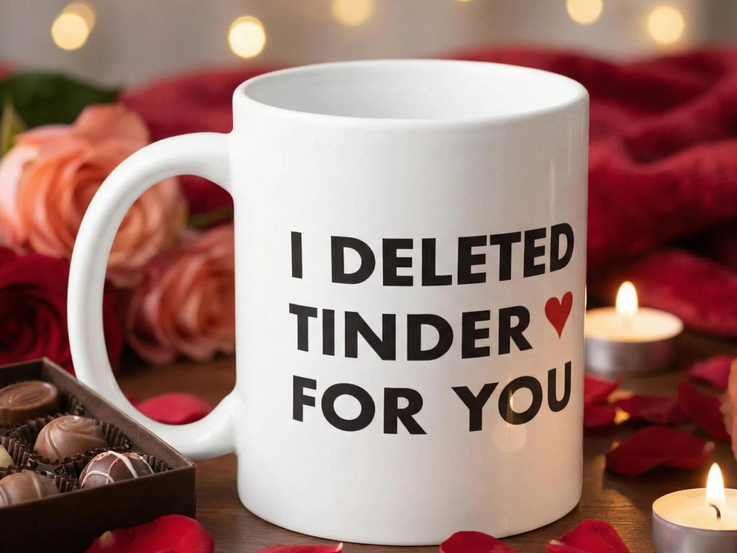 Mugg med Tryck - I Deleted Tinder for You