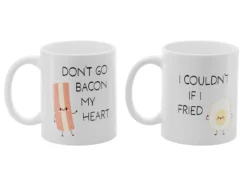 2-pack Muggar med Tryck - Don't Go Bacon My Heart. I Couldn't If I Fried