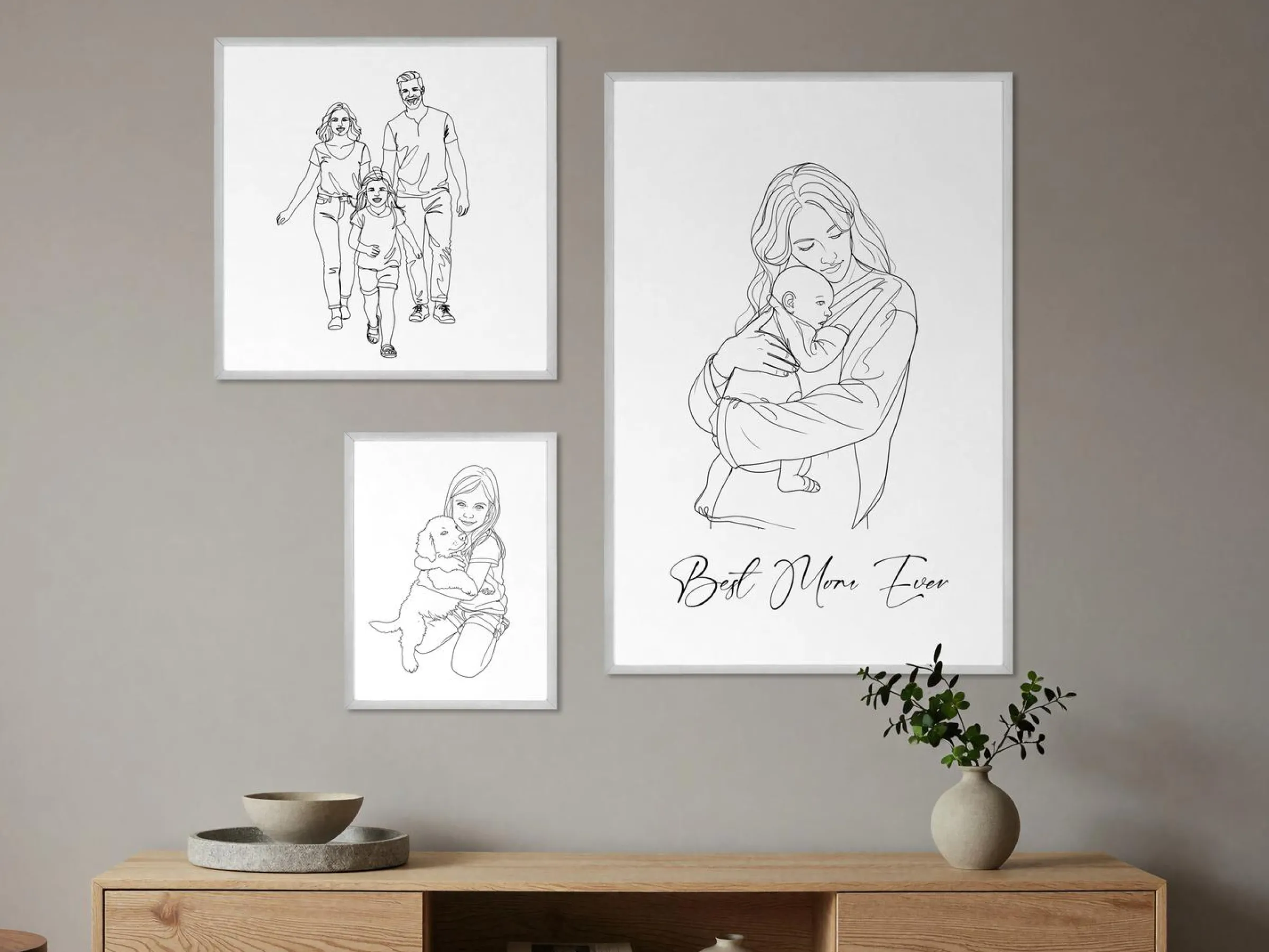 Personlig poster med line art