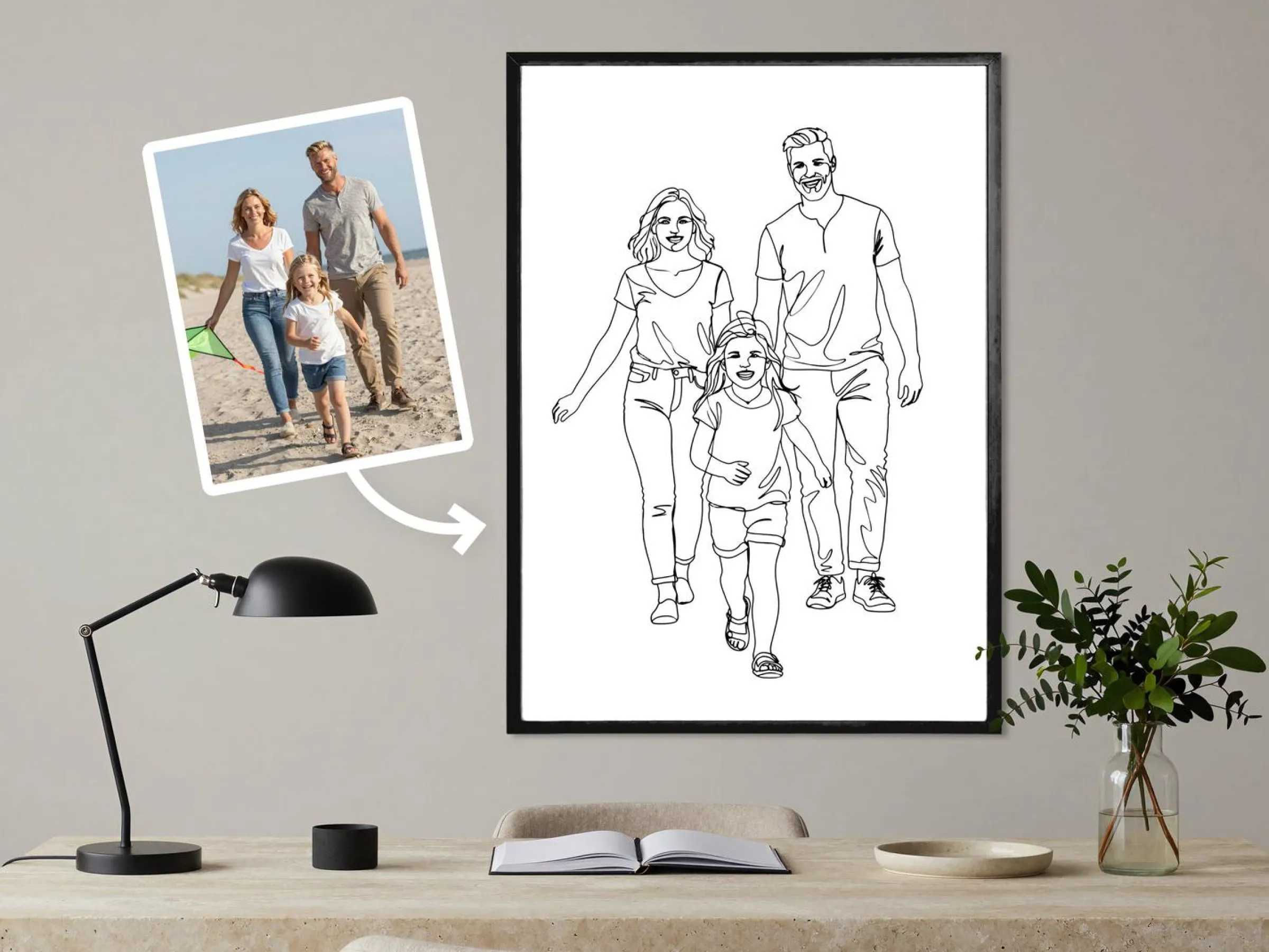 Personlig poster med line art