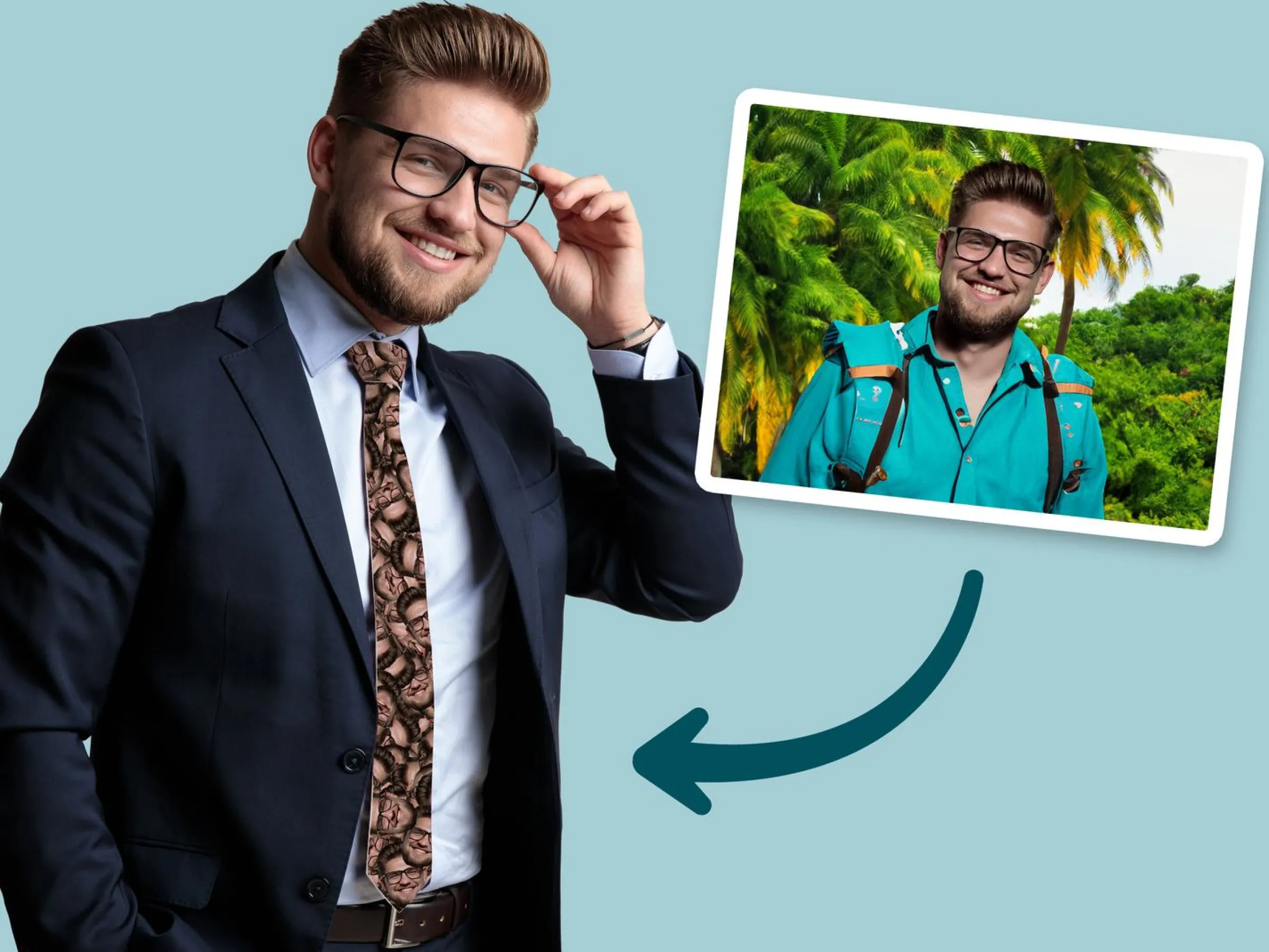 Personlig Slips med Foto - Multiface