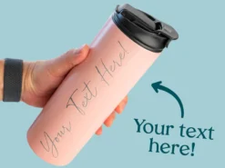 Personlig Termosflaska med Sugrör & Text - 600 ml