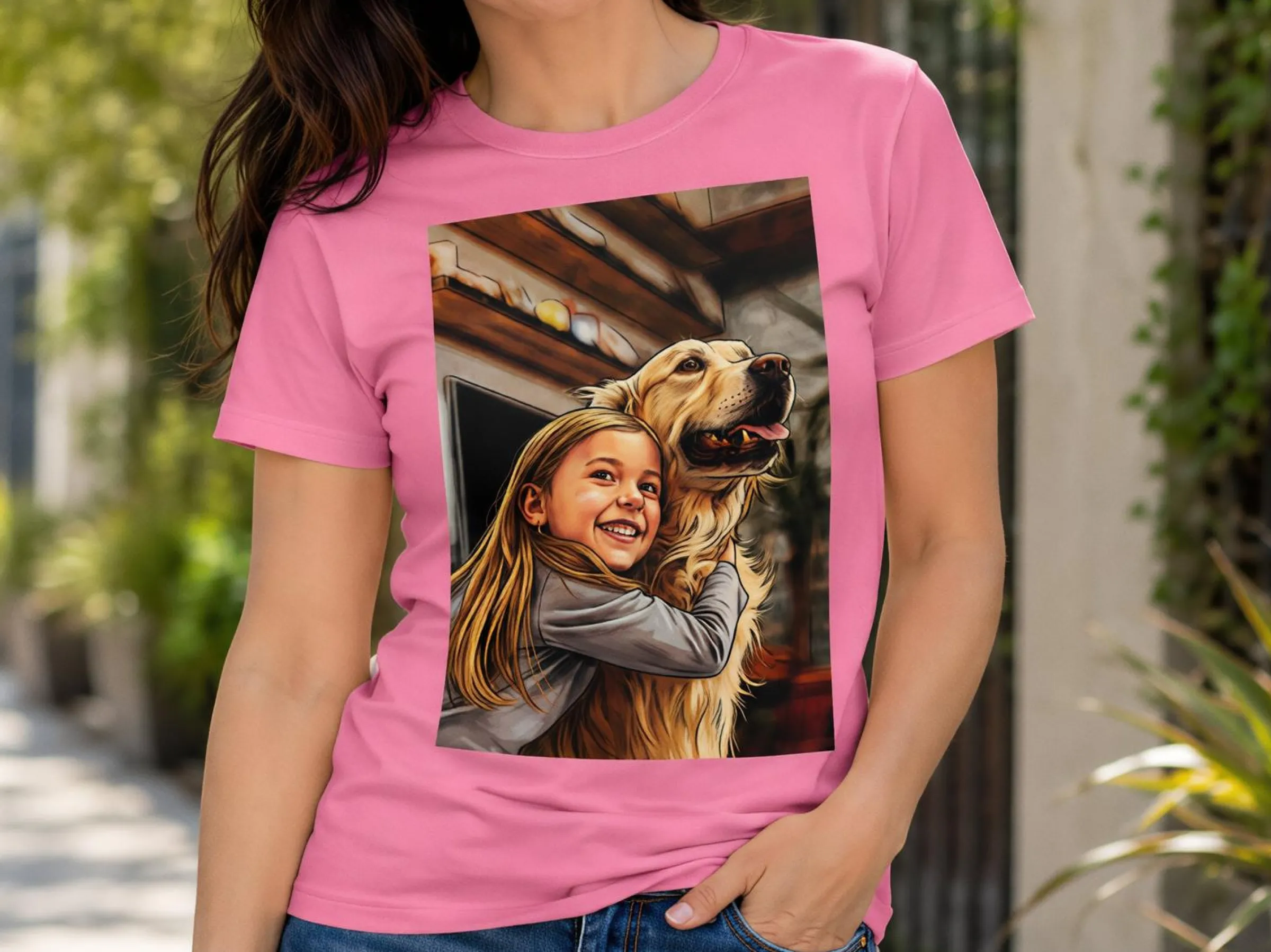 Premium T-shirt med foto - AI-tryck