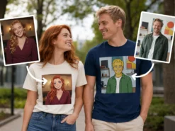 Premium T-shirt med foto - AI-tryck