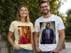 Premium T-shirt med foto - AI-tryck
