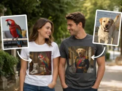 Premium T-shirt med foto - Kungligt djurporträtt