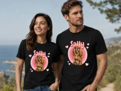 Premium T-shirt med foto - Retrodesign husdjur