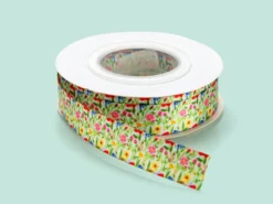 Presentband Satin 15m - Sommarblommor