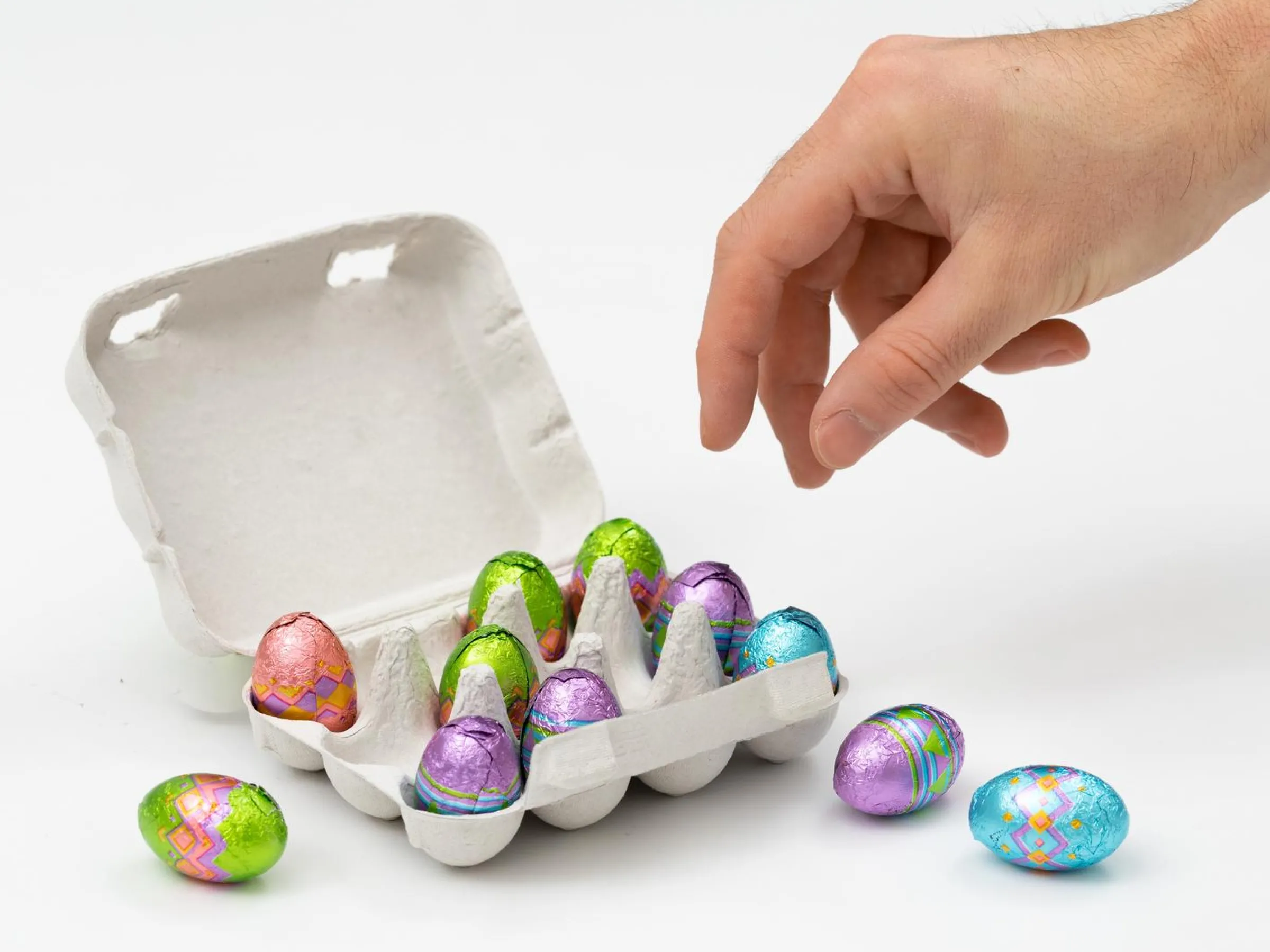 Små Chokladägg i Äggkartong