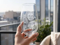 Spiegelau ölglas med gravyr - Eget foto