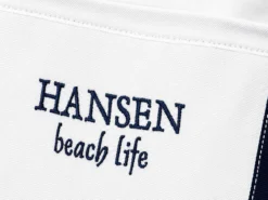 Strandväska med broderad text