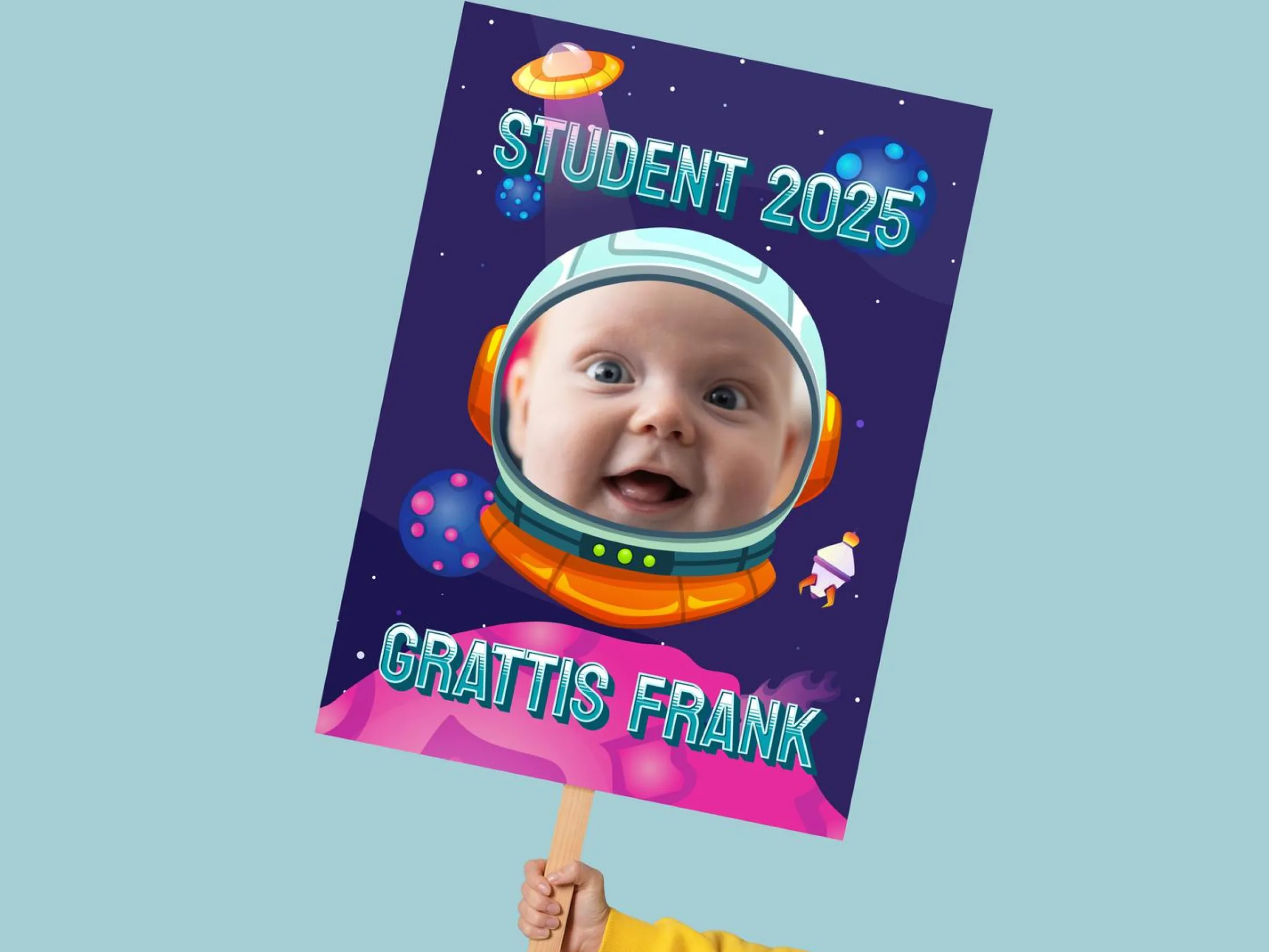 Studentskylt med Eget Foto & Text