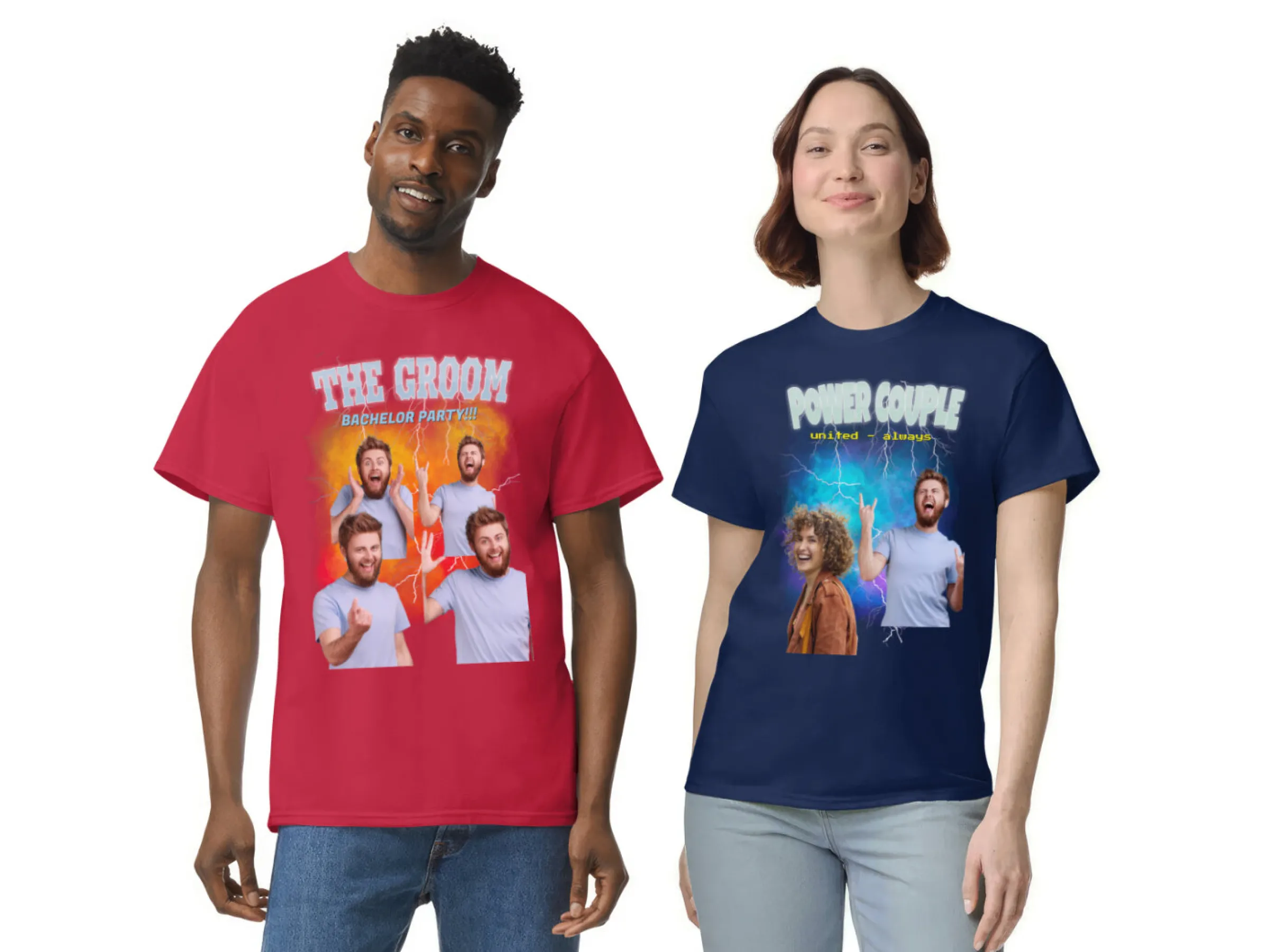 T-shirt med Fotocollage - 90s Design