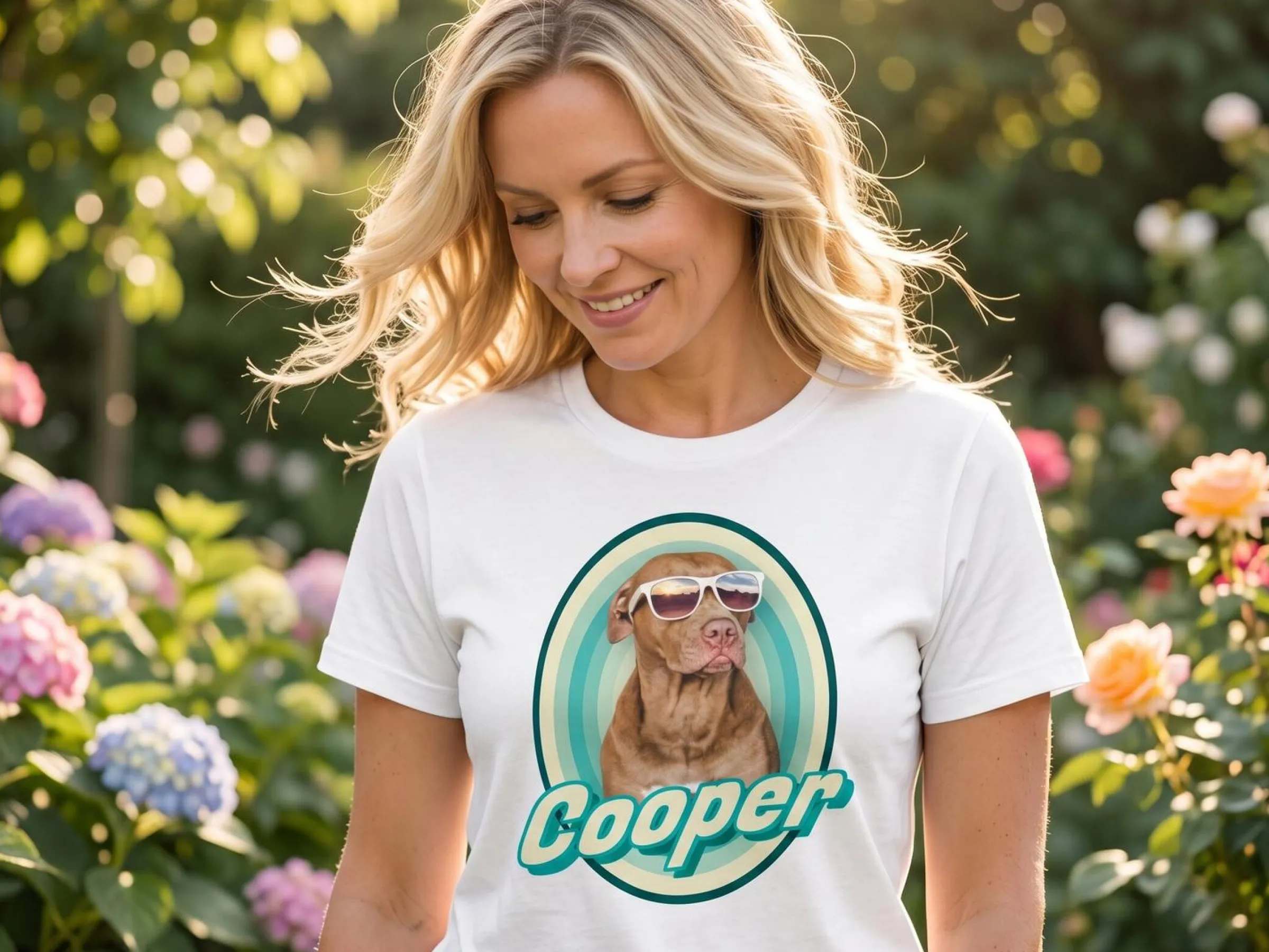 T-shirt med Foto - Retrodesign husdjur