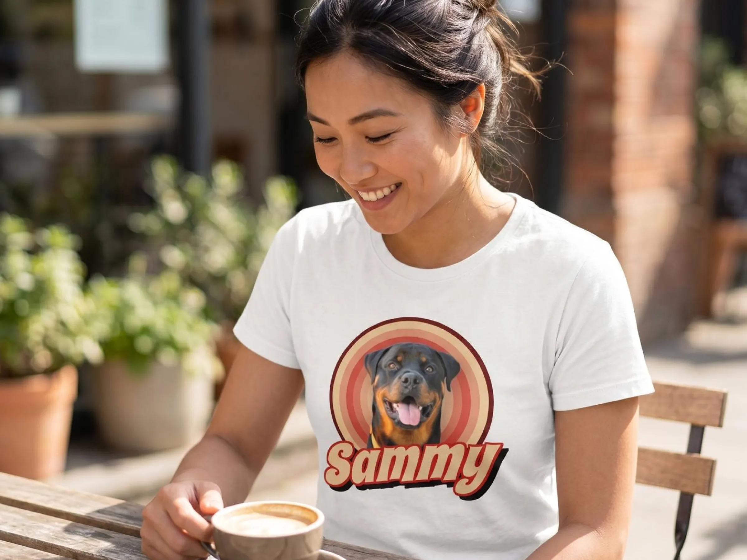 T-shirt med Foto - Retrodesign husdjur