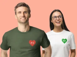 T-shirt med Hjärta & Bokstäver
