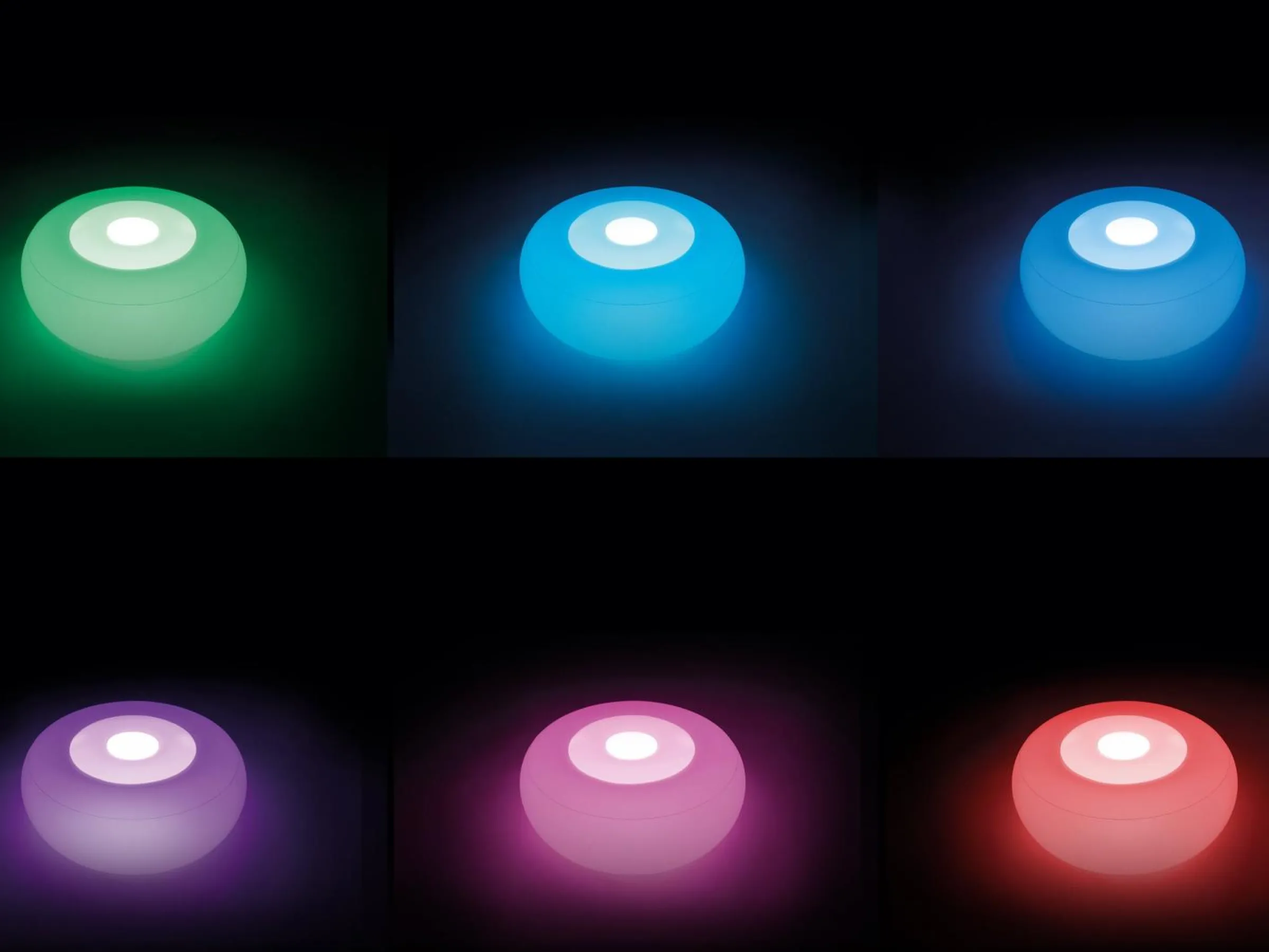 Uppblåsbar LED-sittpuff - Intex