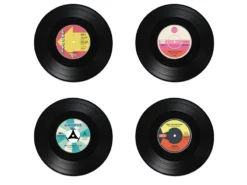 Vinylplattor Glasunderlägg 4-pack
