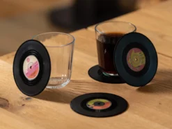 Vinylplattor Glasunderlägg 4-pack